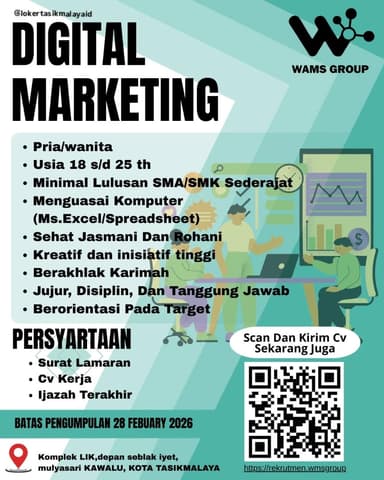 Lowongan Kerja Digital Marketing di WAMS GROUP